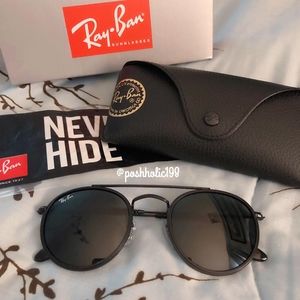 NEW Rayban Round double bridge Black sale